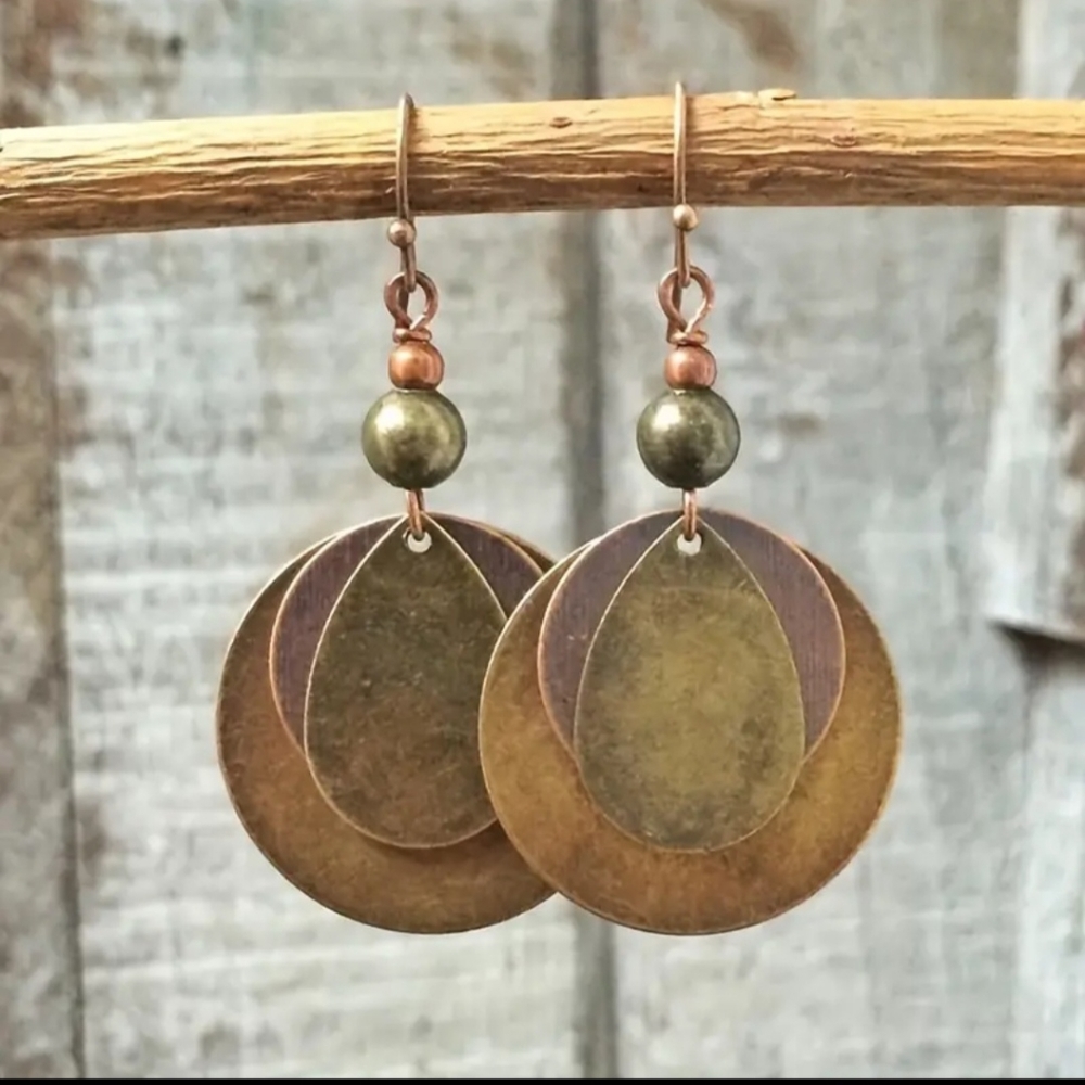 Unique Bronze Boho Earrings